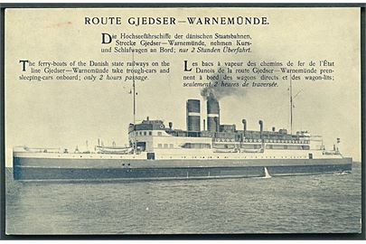 “Danmark”, S/S, DSB dampfærge på ruten Gjedser - Warnemünde. U/no. 