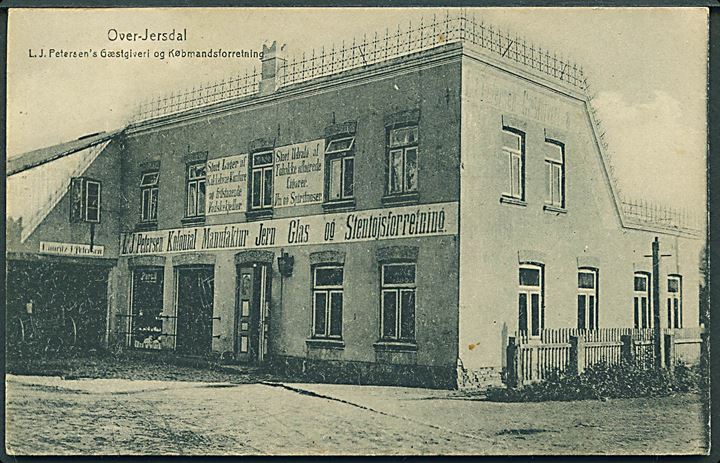 Over Jerstal, L. J. Petersens Gæstgiveri og Købmands-forretning. L. J. Petersen u/no.