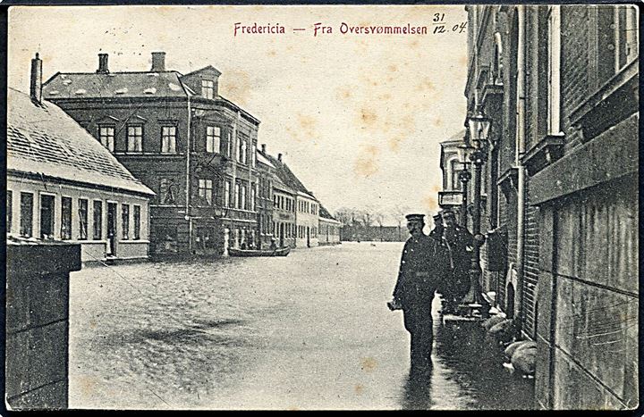 Fredericia, oversvømmelsen d. 31.12.1904. P.M.B.E. u/no.