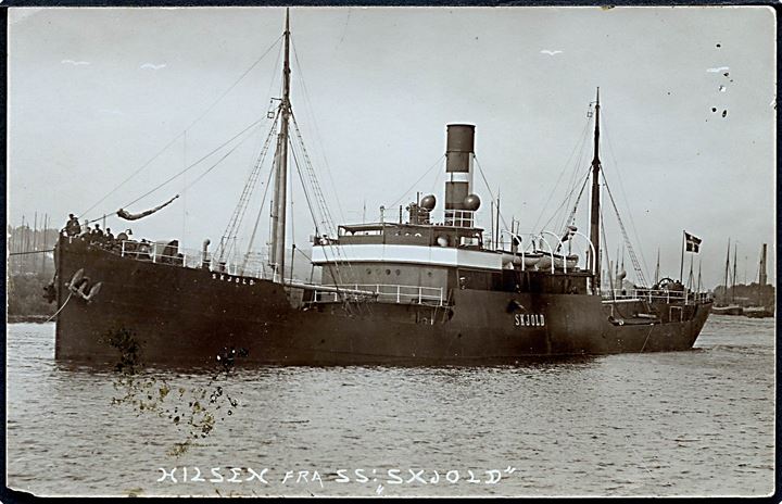“Skjold”, S/S, Dampskibsselskabet Gorm. Solgt til DFDS. Fotokort u/no.