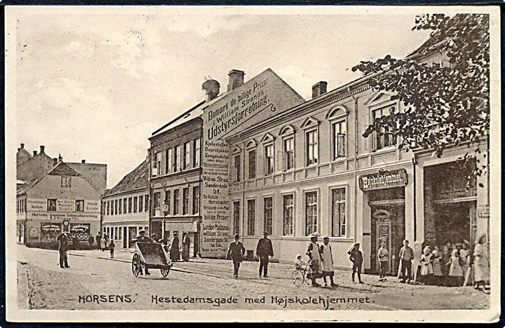Horsens, Hestedamsgade med Højskolehjemmet. Stenders no. 16682.