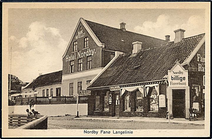 Nordby Fanø, Langelinie med Hotel Nordby. M. Bentzen u/no.