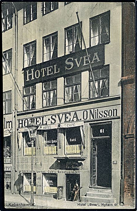 Købh., Nyhavn 61 med “Hotel Svea”. V. M. no. 2105.