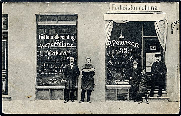 Erhverv. Fodtøjsforretning ved P. Petersen. Belgisk Import Compagni no. 23942.
