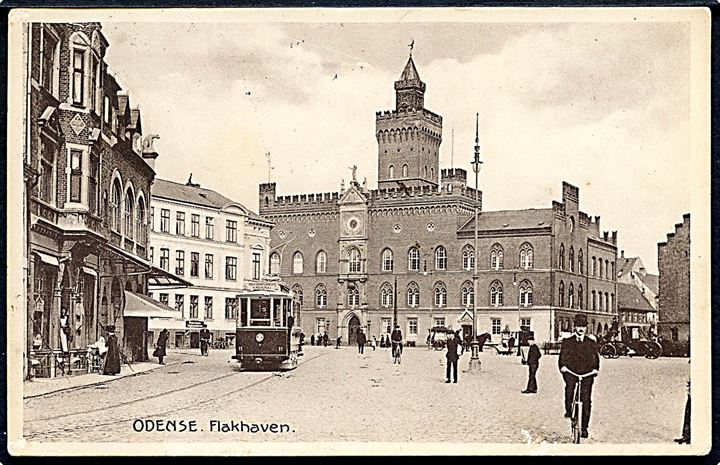 Odense, Flakhaven med sporvogn no. 11. Stenders no. 27329.
