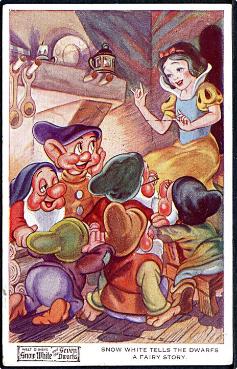 Disney, Walt: Snehvide “Snow white tells the dwarf’s a fairy story”. Valentine’s Snow-White no. 4173.