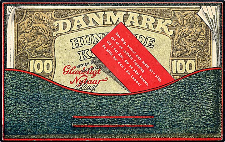 Stenders u/no. Pung med 100 kr. seddel. Stjernestempel STOKKEMARKE (SK 1251).