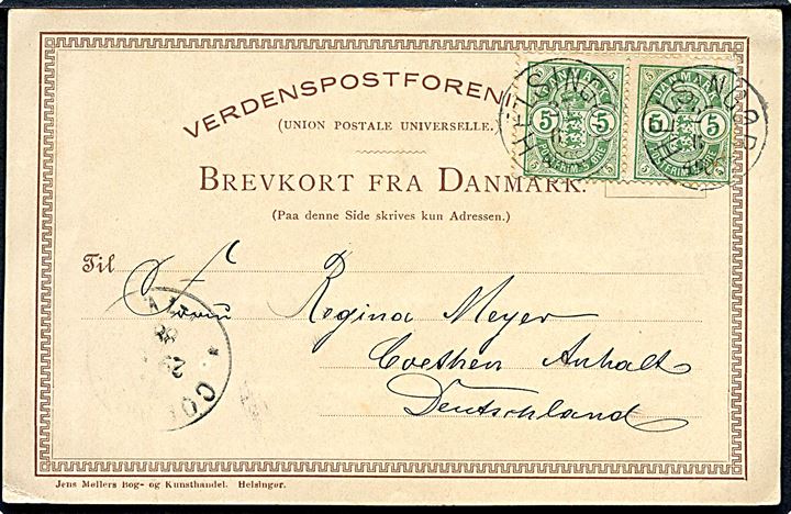 Helsingør, Væltepeter. Tegnet af A. E. Svedstrup. J. Møller type JM4 m. 4 linjer. Anvendt 26.6.1888.