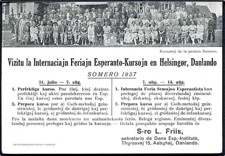 Helsingør, Esperento-kongres. U/no. Med mærkat og særstempel XIX A Kongreso de SAT 1939.