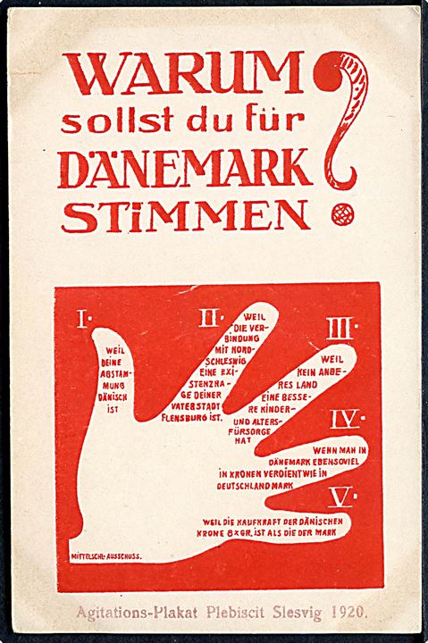 Genforening. Agitations-Plakat Plebiscit Slesvig 1920. U/no.