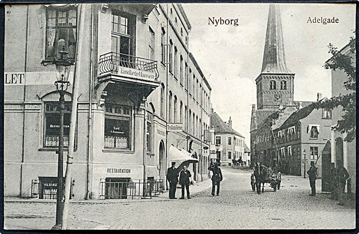 Nyborg, Adelgade med Høiskolehotellet. W. & M. no. 758.