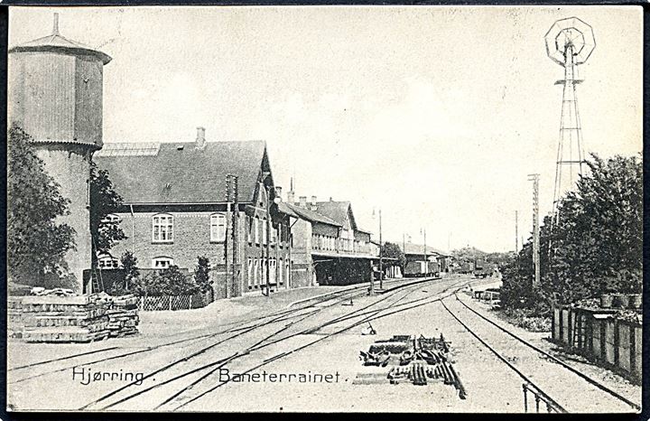 Hjørring, jernbanestation. Stenders no. 1068.