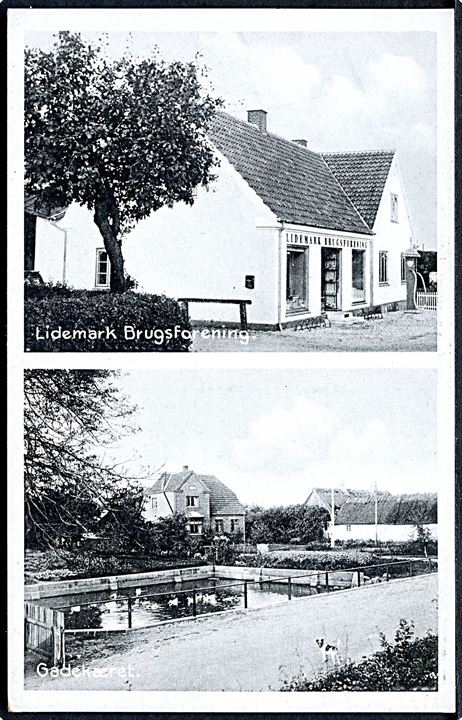Lidemark, Brugsforening og gadekær. Stenders no. 77835.