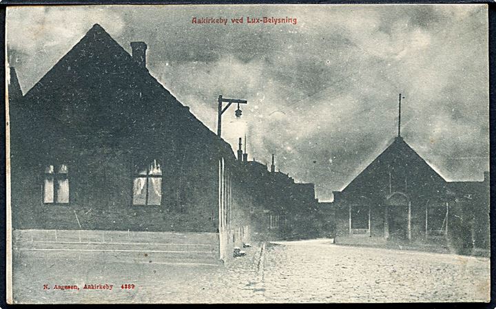 Aakirkeby, ved Lux-Belysning. N. Aagesen no. 4389.