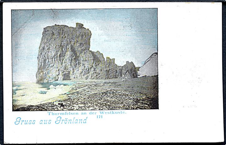 “Gruss aus Grönland”, Thurmfelsen an der Westkuste. No. 171.