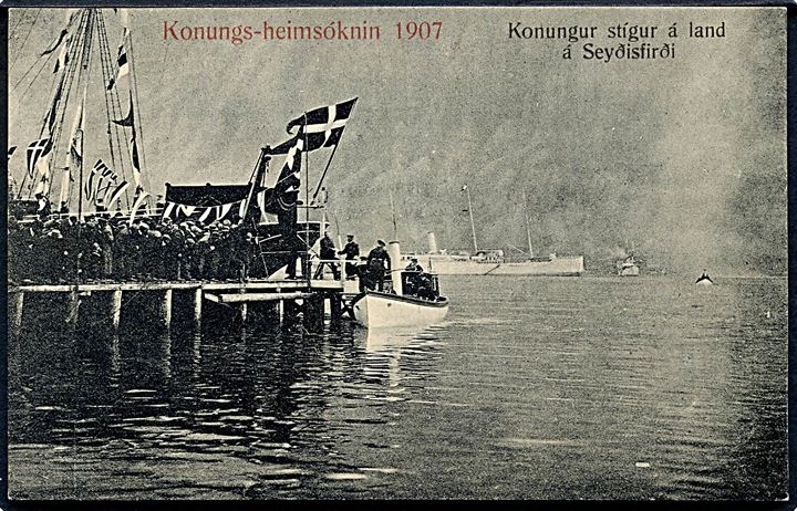 Seydisfjordur, kongebesøg 1907. O. Johnsson & Kaaber no. 11045.