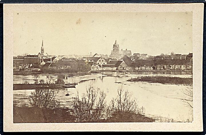 Aarhus, udsigt mod byen. Visitkortfoto af Andreas Fritz. 6½x10 cm.