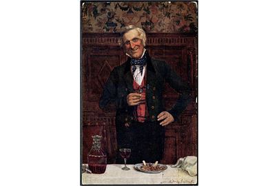 W. Dendy Sadler: After Dinner Toasts. Raphael Tuck & Sons Oilette, Absent Friends, no. 2730. 