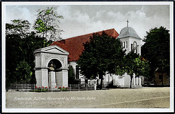Fredericia. Bülows Monument og Michaelis Kirke. I. Wilhelmsen u/no. 