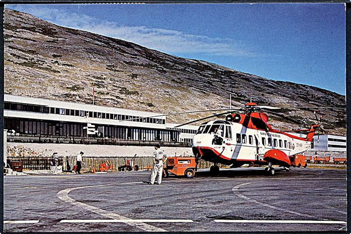 Grønland. Helicopter i Søndre Strømfjord om sommeren. Rolf Müller u/no. 