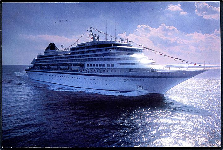Bahamas 45 c. på brevkort (M/S Royal Viking Sun) annulleret med dansk brotype stempel København P.U.K. sn3 d. 1.6.1992 og sidestemplet Paquebot til Aschaffenburg, Tyskland.