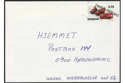 3,75 kr. Legetøj på brev annulleret med kontorstempel Postboks 0900 KHC d. 28.12.1995 til København.