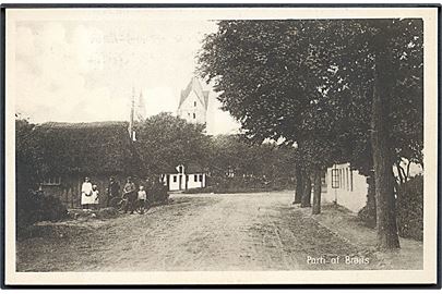 Parti af Brøns. Kirken ses i baggrunden. Stenders no. 54733. 