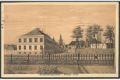 Odense. Graabrødreplads i 1848. Stenders, fra gamle dage no. 26878. 