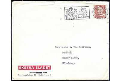 30 øre Fr. IX med perfin POL (Politiken) på fortrykt kuvert fra Ekstra Bladet i København d. 21.5.1960 til Silkeborg.