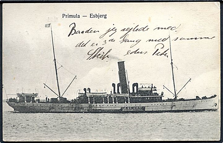 Primula, S/S, DFDS Englandsbåd i Esbjerg. C.J.C. u/no.