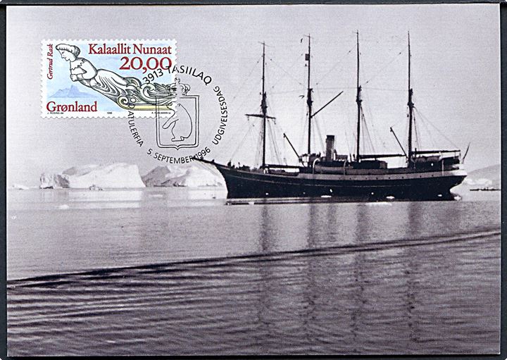 Grønland. 2 Kort. Skibene Blaahejren 1734 & Gertrud Rask i Saqqaq 1923. Grønlands Postvæsen Bet. 81/96 & 82/96. 