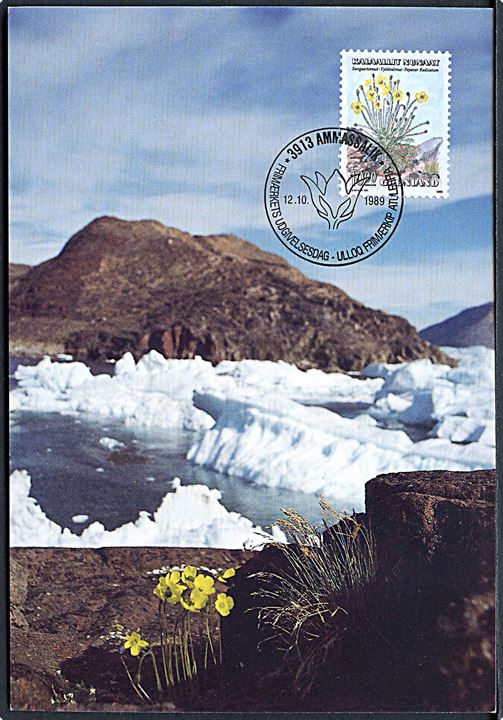 Grønland. 2 kort. Kæruld & Fjeldvalmue. Grønlands Postvæsen no. 22 / 89 & 23 / 89. 