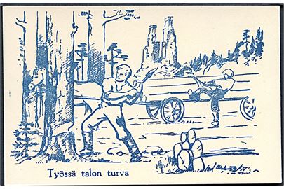 Ola Forsell: Finsk patriotisk kort. Työssä talon turva. U/no. 