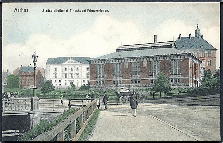 Aarhus. Stadsbibliotheket Tinghuset - Frimurerlogen. H. B. u/no. 