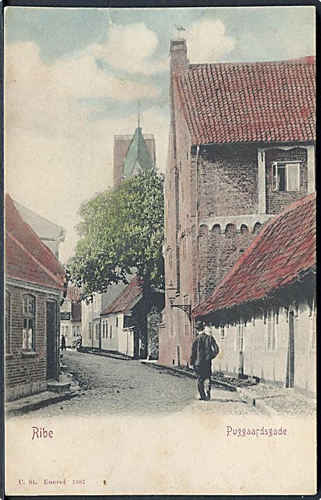 Ribe. Puggaardsgade. Stenders no. 1887. 
