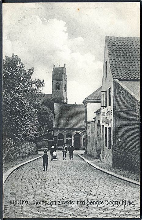 Viborg. Kompagnistræde med Søndre Sogns Kirke. Stenders no. 2596. 