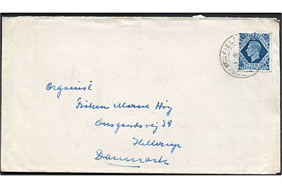 Britisk 10d George VI på frankeret feltpostbrev fra dansk hjælpearbejder Else Høy ved UNRRA Hq, Greece Mission, C.M.F. annulleret med britisk feltpoststempel FIELD POST OFFICE 782 (= Prevesa, Grækenland) d. 8.12.1945 til Hellerup, Danmark.