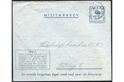 Militärbrev stemplet Fältpost Nr 18 d. 18.6.1943 til Göteborg. Fra soldat ved fältpost 31107. Uden svarmærke.