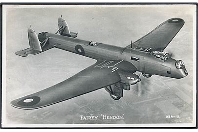Fairey Hendon bombemaskine fra RAF K5085 prototype. Valentine's no. 38A-15.