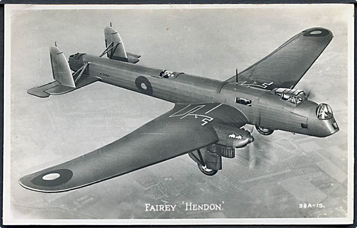 Fairey Hendon bombemaskine fra RAF K5085 prototype. Valentine's no. 38A-15.