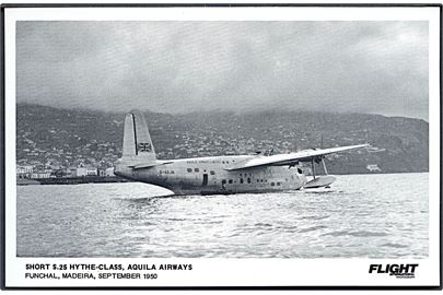 Short S25 Hythe-class G-AGJN Hudson, Aquila Airways ved Funchal på Madeira 1950. Flight u/no.                                                                                    