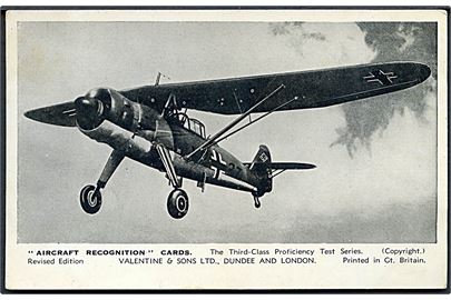 Henschel Hs 126 fra Luftwaffe. Valentine's Fjernkendingskort no. 55.