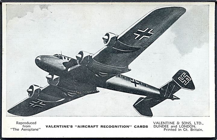 Blohm und Voss Bv 142 fra Luftwaffe. Valentine's Fjernkendingskort no. 10.
