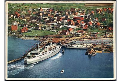 Juelsminde havn med færgen Julle fra J.K.L. - den lige linie. Thy u/no.