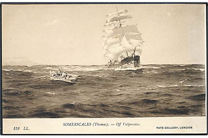 Thomas Somerscales: Off Valparaiso med sejlskib. Efter maleri på Tate Gallery, London. No. 152.