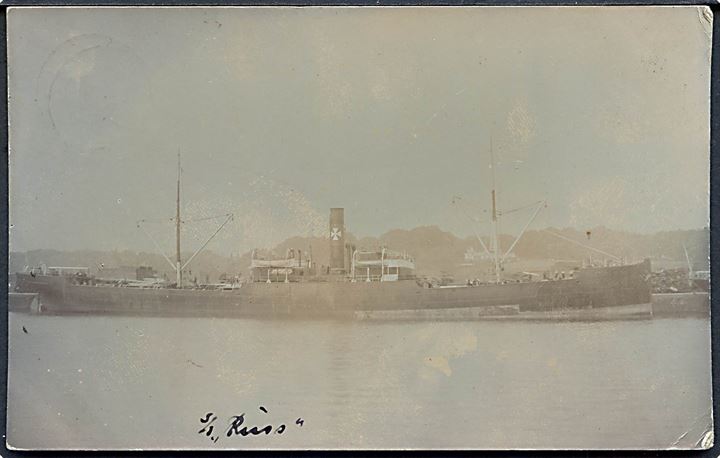 Russ, S/S, DFDS. Fotokort anvendt i Canada 1914. U/no.