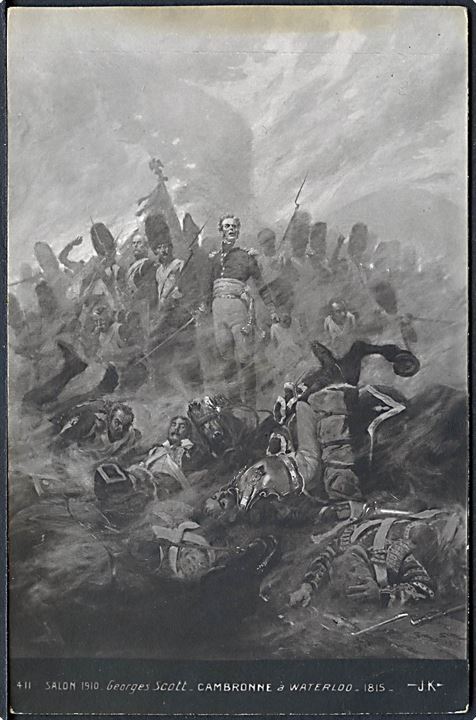 Slaget ved Waterloo 1815. Maleri af George Scott. No. 411.