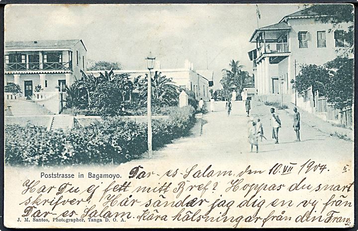 Tysk Østafrika. Bagamoyo, Poststrasse. J.M.Santos Tanga, D.O.A.