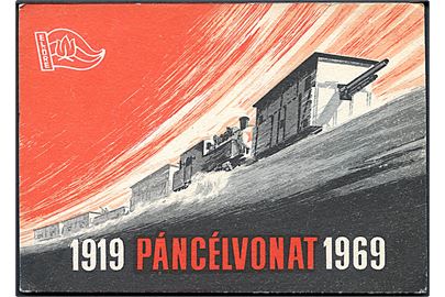 Mindekort 1919-1969 med pansertog. 