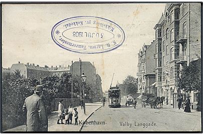 København. Valby Langgade med Sporvogn no. 186. Johs. Koren no. 142. 